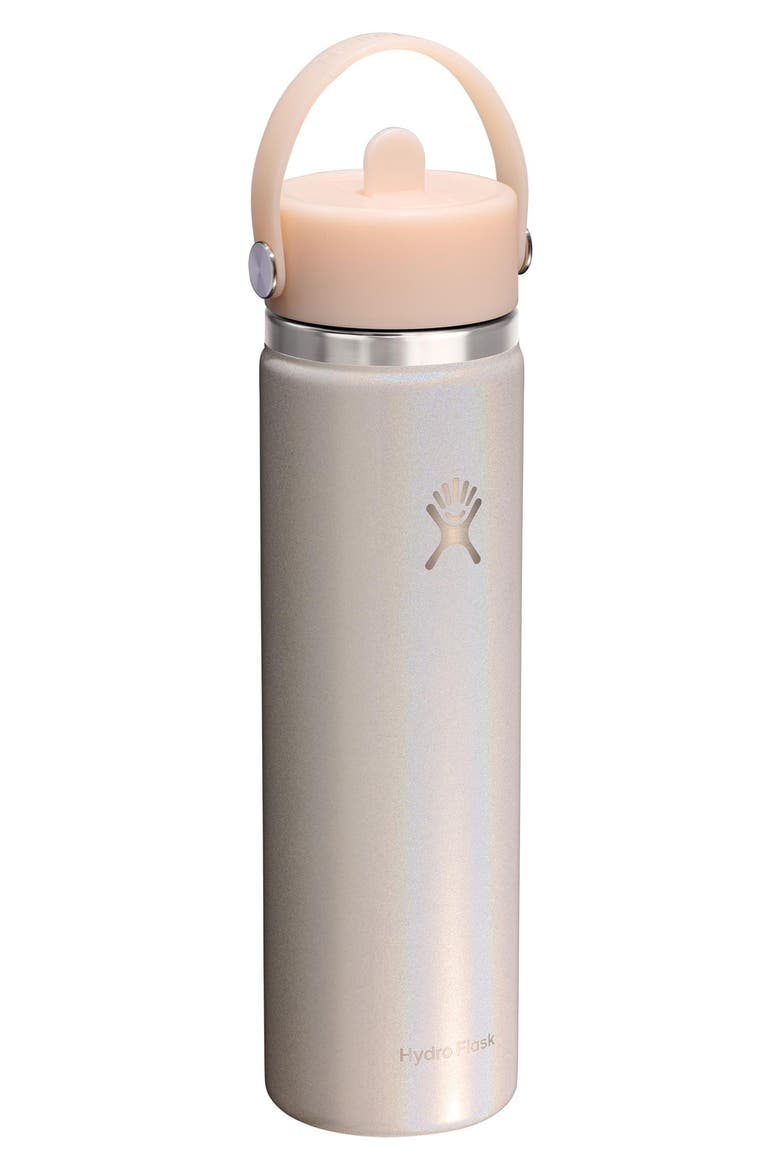 24-Ounce Wide Mouth Flex Straw Cap Bottle, Alternate, color, GLIMMER CREAM