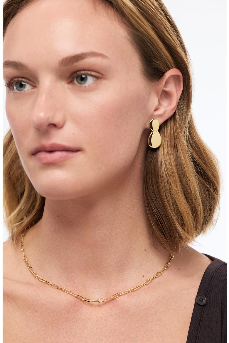Pebble Drop Earrings, Alternate, color, GOLD / SILVER