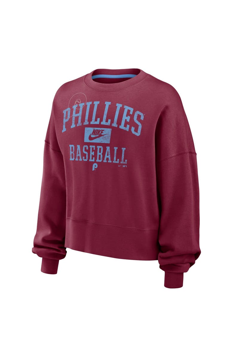 Nike Women's Nike Burgundy Philadelphia Phillies Cooperstown Arch Fleece Pullover Sweatshirt, Alternate, color,