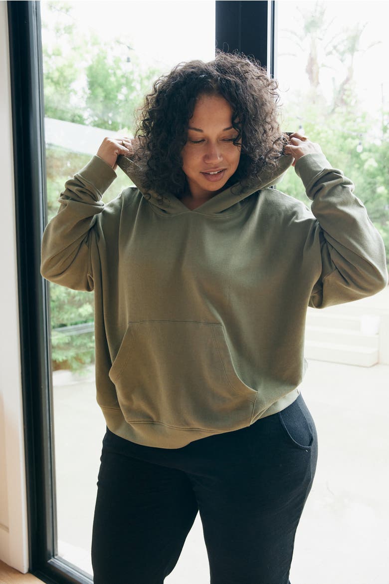 Women's Relaxed Hoodie, Alternate, color, Army