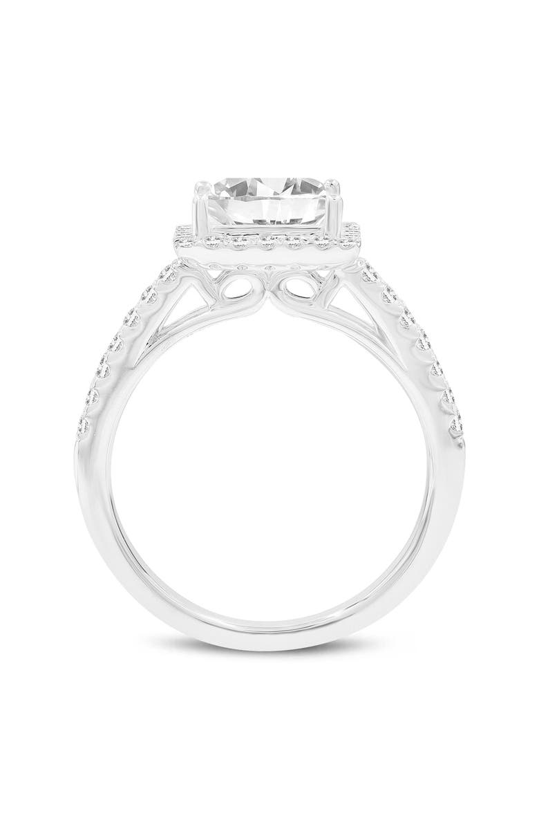 LuvMyJewelry Violeta 14K White Gold Princess Cut Lab Grown Diamond Halo Engagement Ring - 2.6 Ct, Alternate, color, 14K White Gold