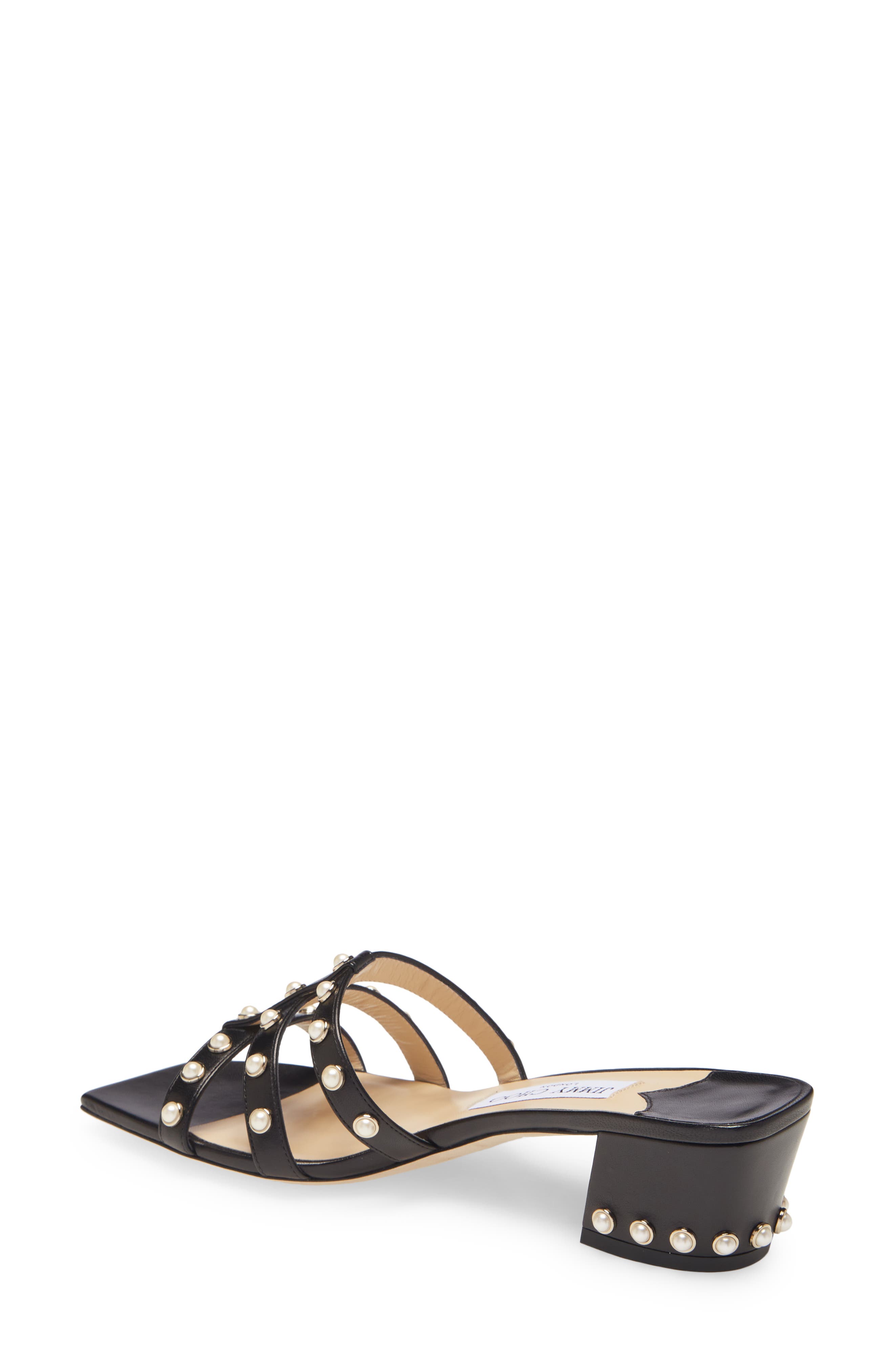 Jimmy Choo Hazal Imitation Pearl Cage Slide Sandal, Alternate, color, 