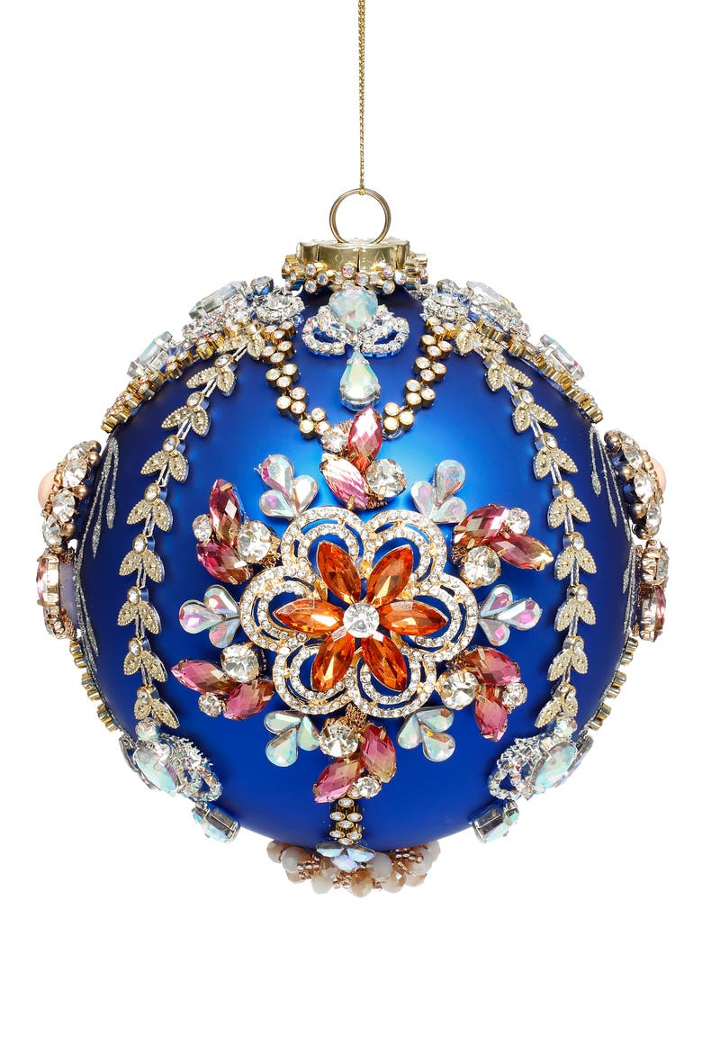King's Jewel Ball Ornament, Blue, Main, color, Bright Blue