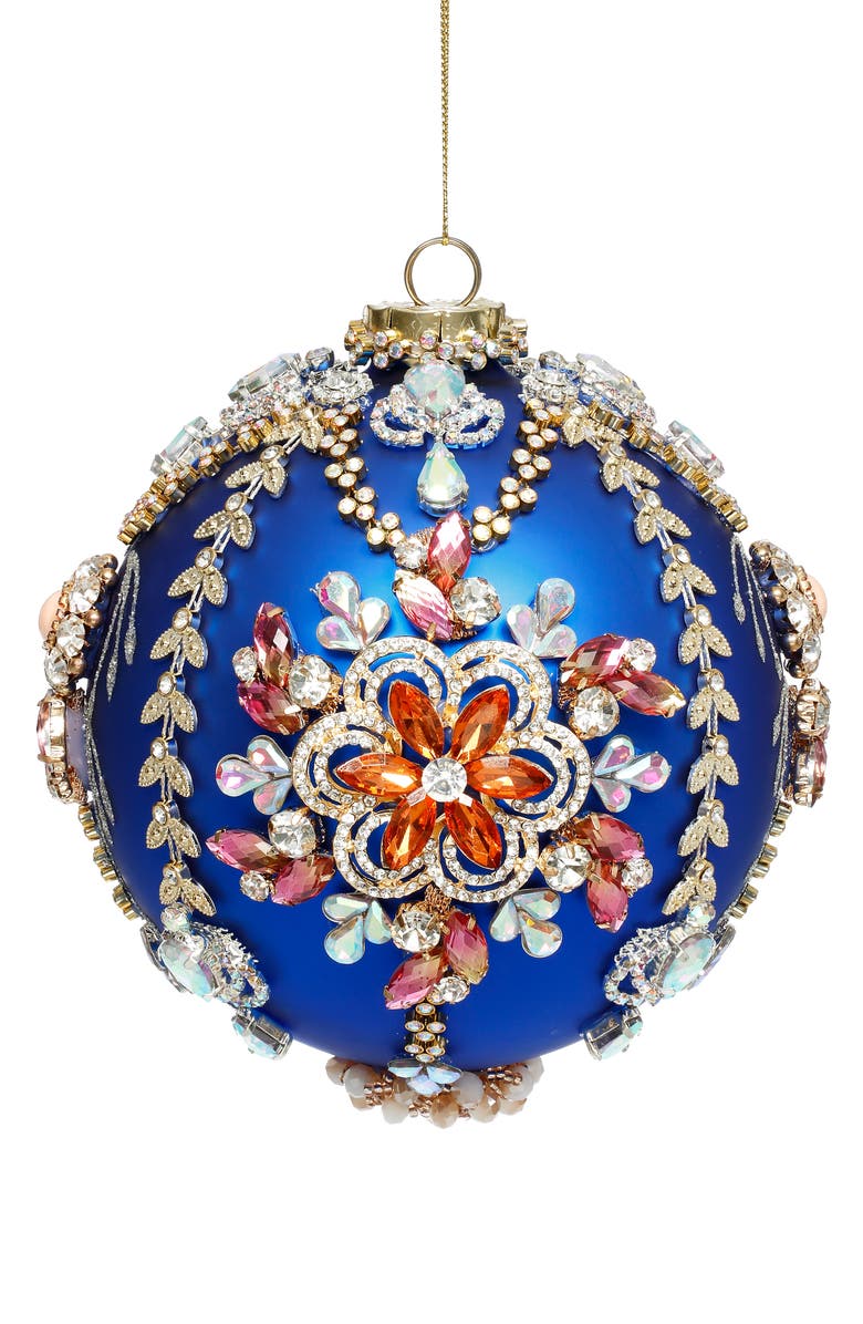 Mark Roberts King's Jewel Ball Ornament, Blue, Main, color, Bright Blue
