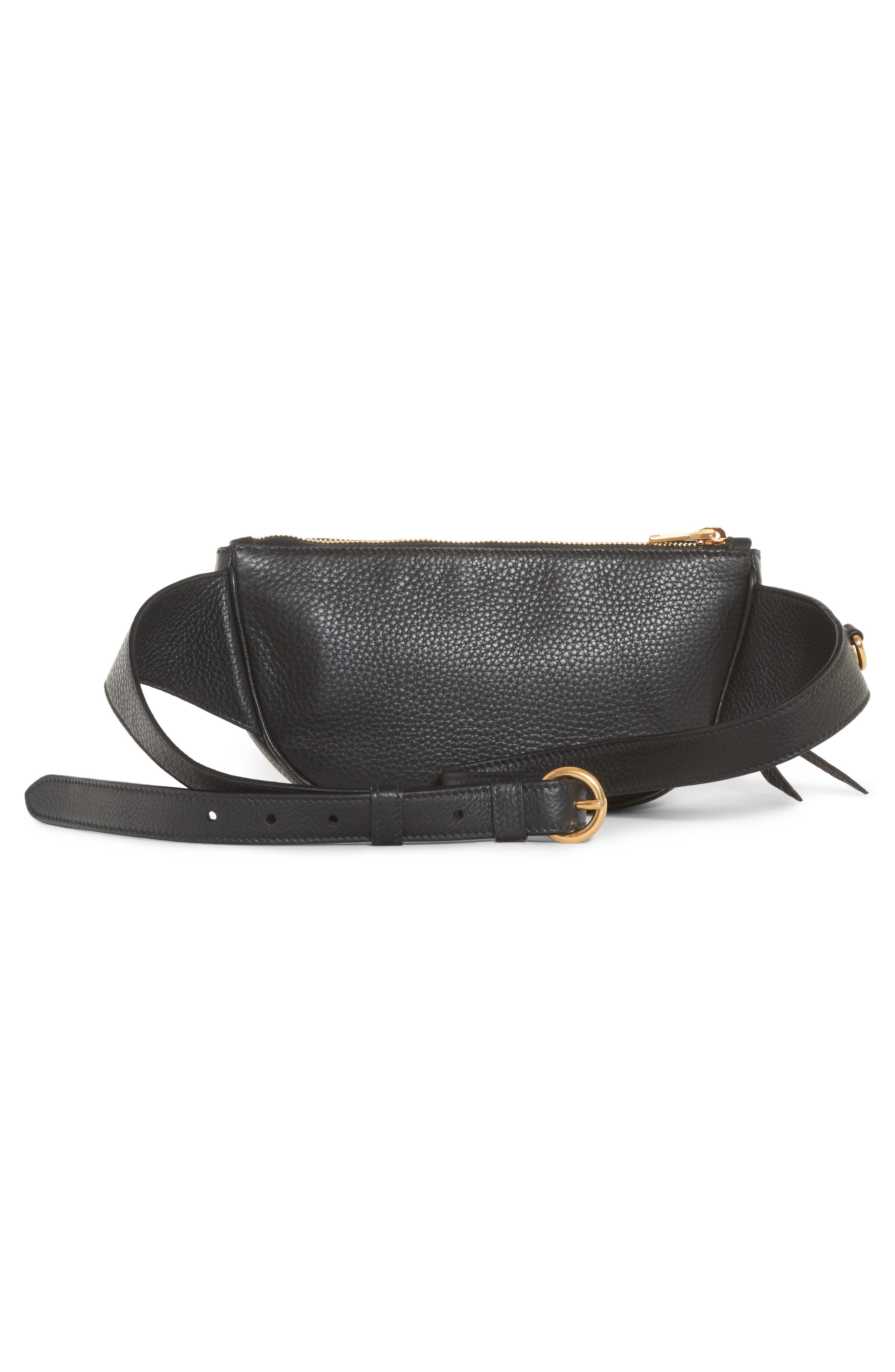 Prada Daino Leather Belt Bag, Alternate, color, 