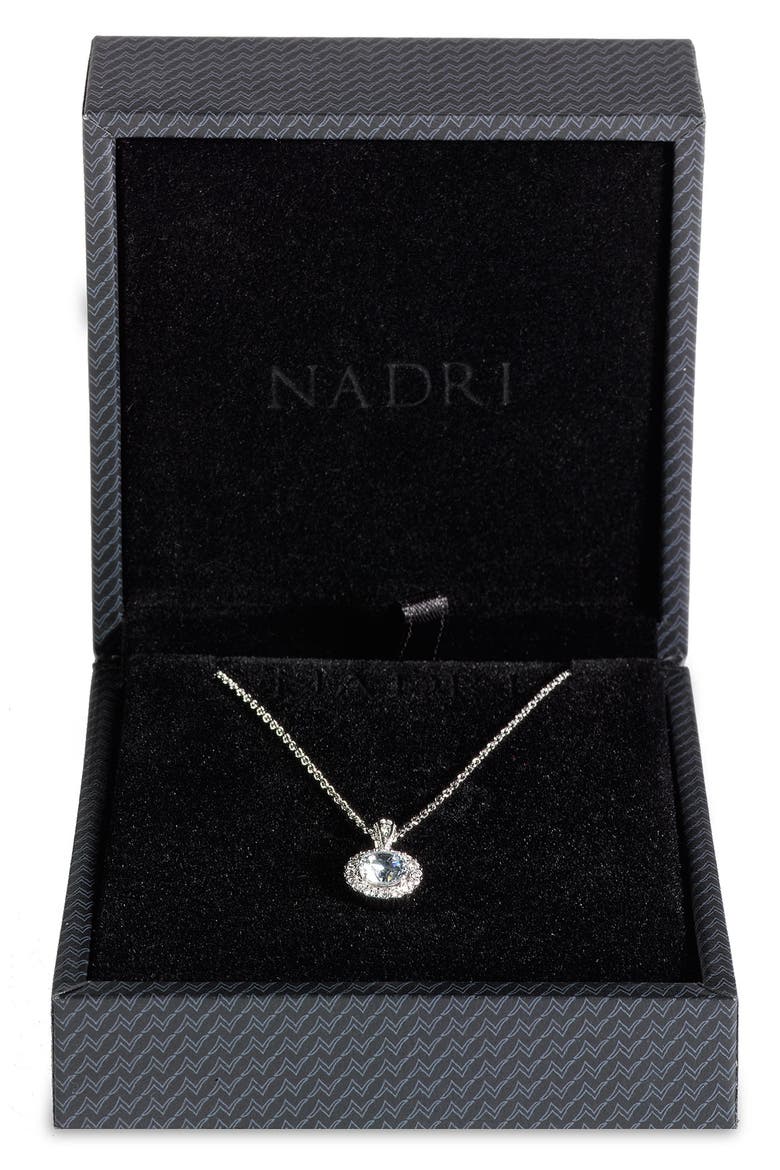 Framed Round Cubic Zirconia Necklace (Nordstrom Exclusive), Alternate, color, SILVER