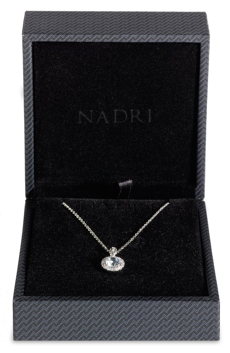 Nadri Framed Round Cubic Zirconia Necklace, Alternate, color,