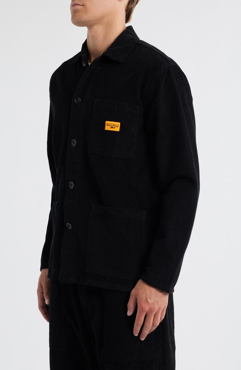 Service Works Organic Cotton Corduroy Button-Up Chore Coat, Alternate, color, Black