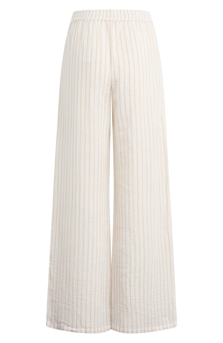 Favorite Daughter The Slip It On Wide Leg Pants, Alternate, color, Light Khaki Stripe