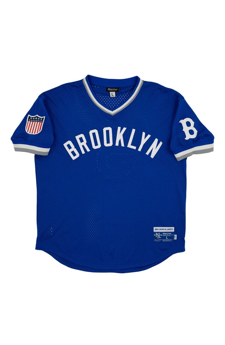 RINGS & CRWNS Men's Rings & Crwns #5 Royal Brooklyn Royal Giants Mesh Replica V-Neck Jersey, Alternate, color, Royal