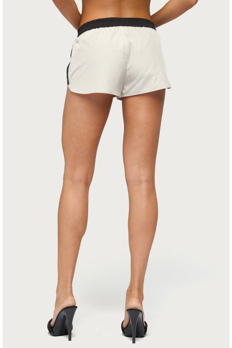 Emrie Stripe Nylon Shorts, Alternate, color, STONE