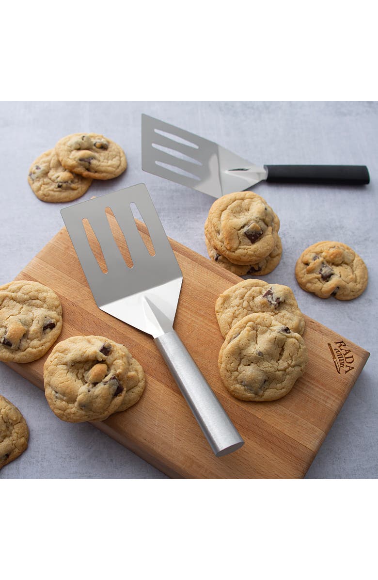 Rada Cutlery Turnover Large Faced Slotted Turner Spatula, Alternate, color, Black