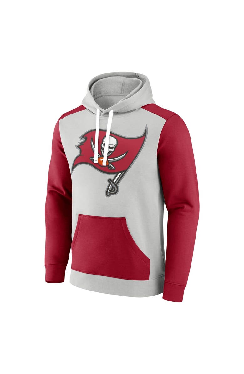 FANATICS Men's Fanatics Branded Silver/Red Tampa Bay Buccaneers Big & Tall Team Fleece Pullover Hoodie, Alternate, color,