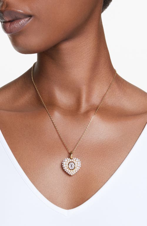 Swarovski Idyllia Crystal, Faux Pearl & Cubic Zirconia Heart Pendant Necklace