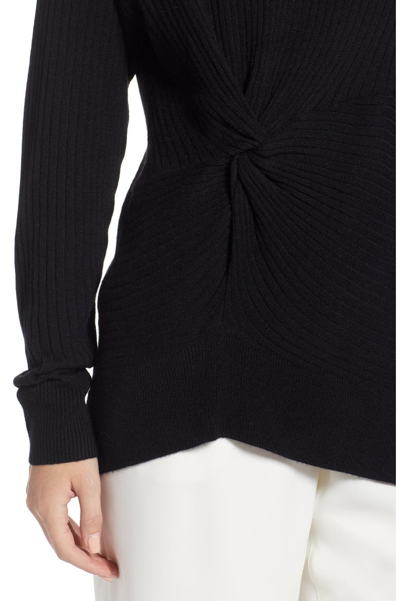 Knot Detail Pullover (Nordstrom Exclusive), Alternate, color, BLACK