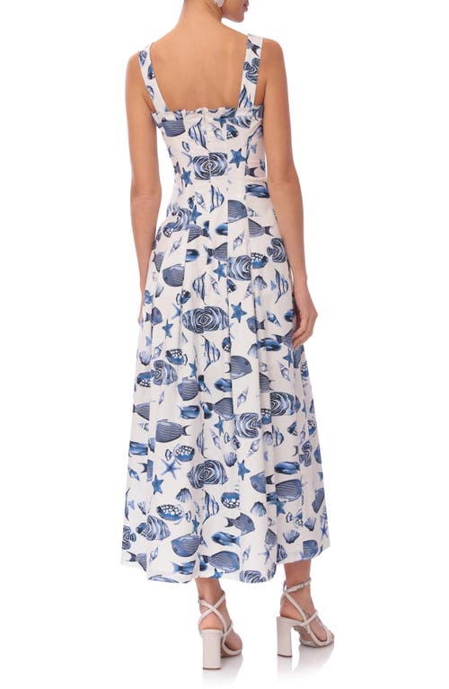 Avec Les Filles Fit And Flare Dress In Blue Marina