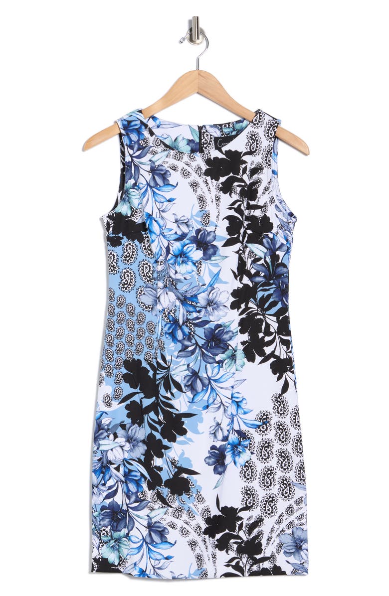 Connected Apparel Twill Sheath Dress, Alternate, color, Blue