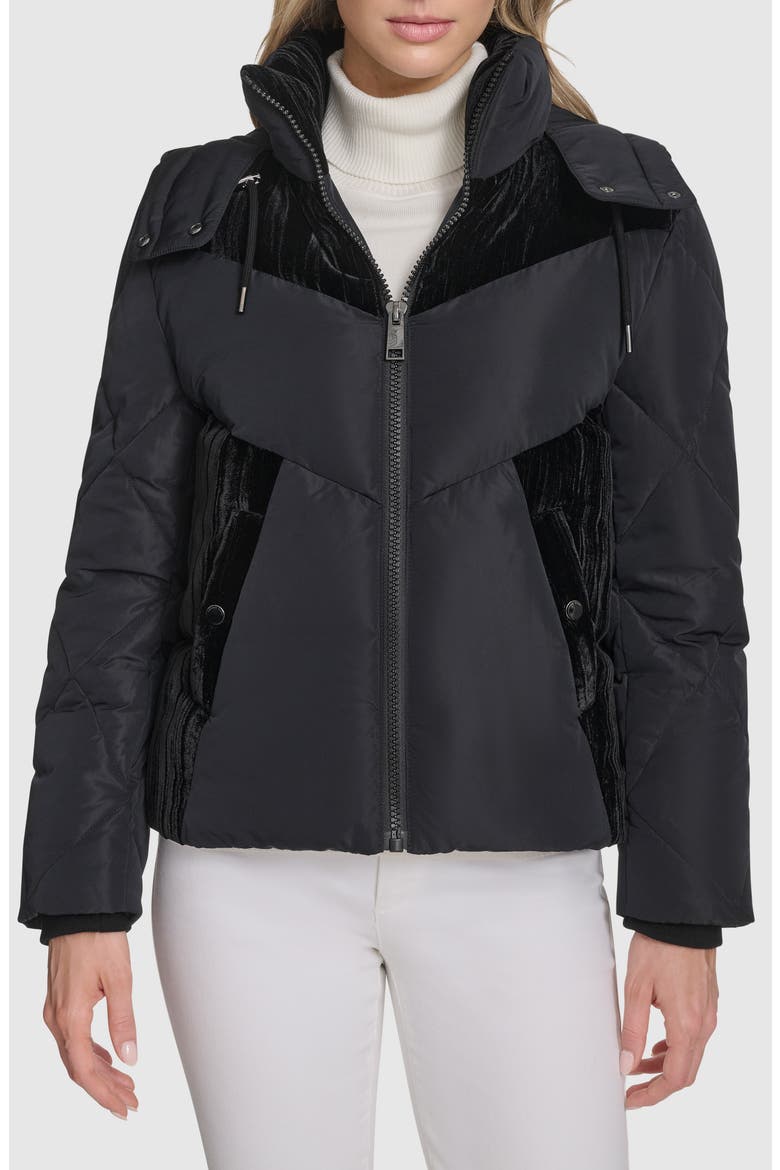 Tayte Puffer Jacket with Removable Hood, Main, color, BLACK