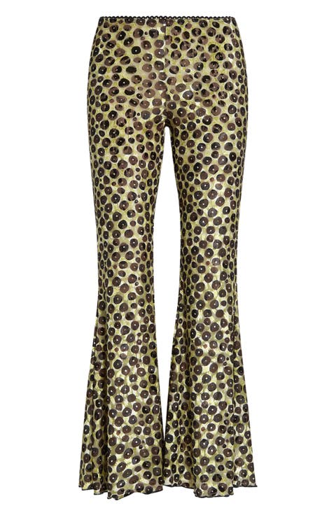 Jeslynn Velvet Devoré Flared Pants