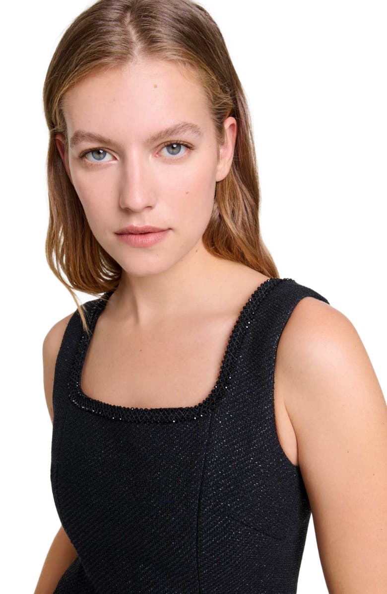 maje Short rhinestone dress, Alternate, color, 