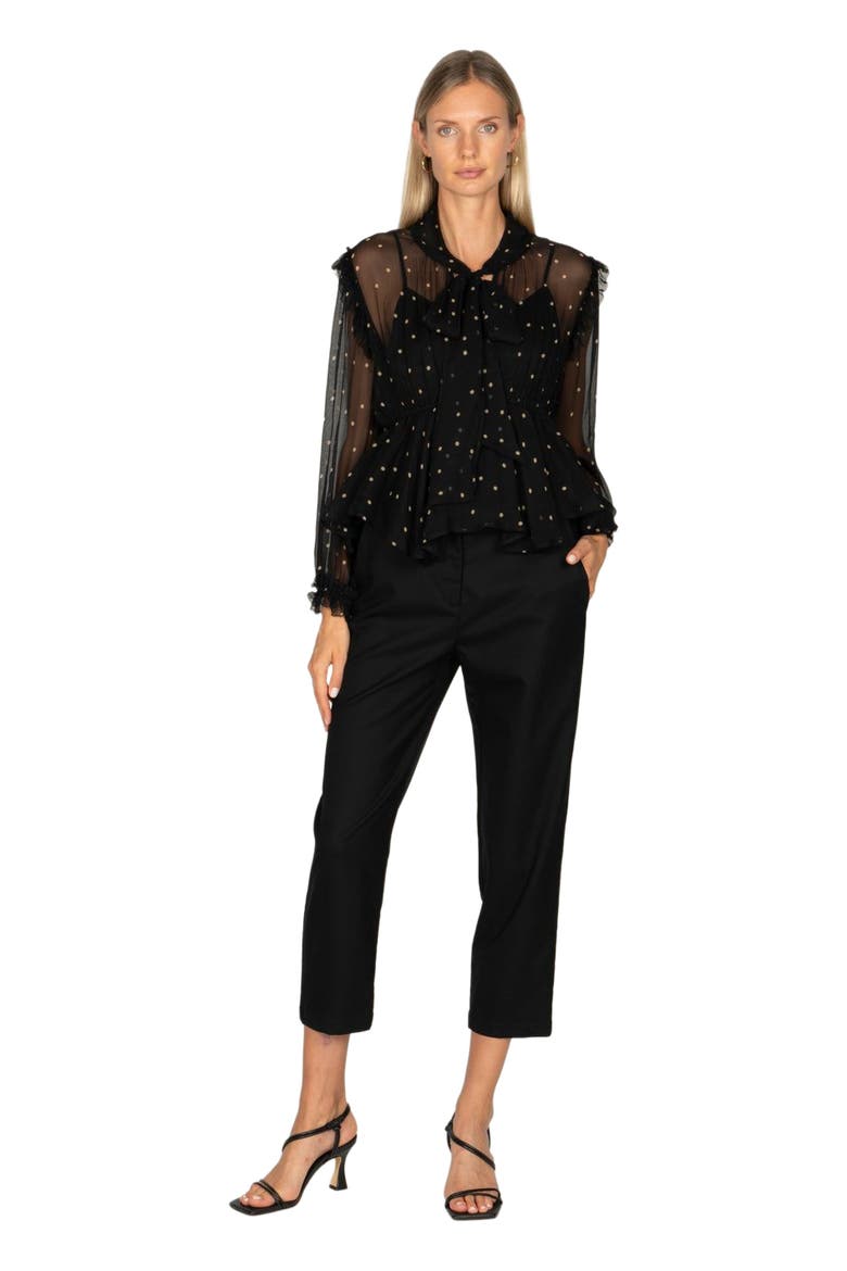 Avelina Blouse, Alternate, color, BLACK POLKA DOT