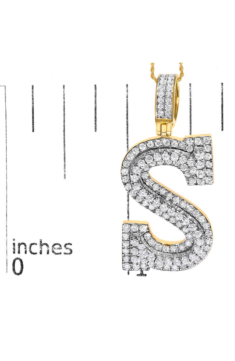 Haus of Brilliance Men's 10K Yellow Gold 1 5/8 Cttw Letter S Initial Pendant Necklace, Alternate, color, Yellow Gold