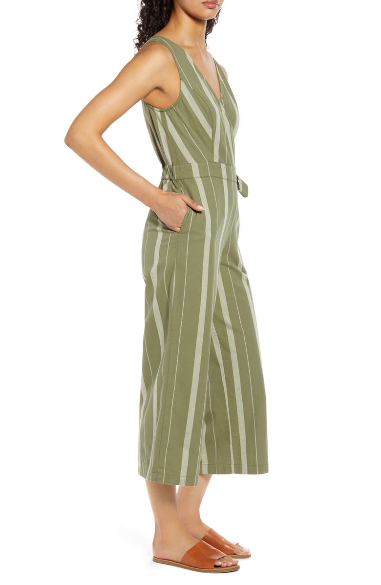 Lucky Brand Daisy Stripe Sleeveless Cotton Jumpsuit, Alternate, color, 