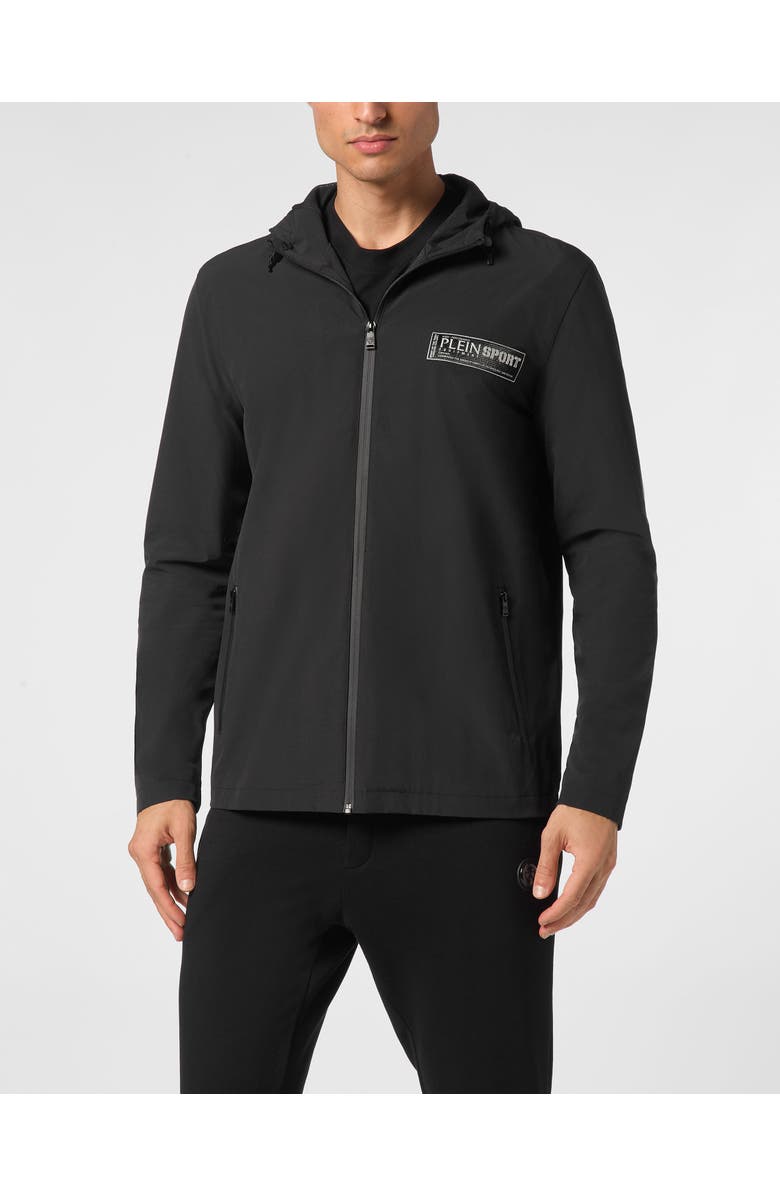 PLEIN SPORT Nylon K-Way Jacket Men, Main, color, Black