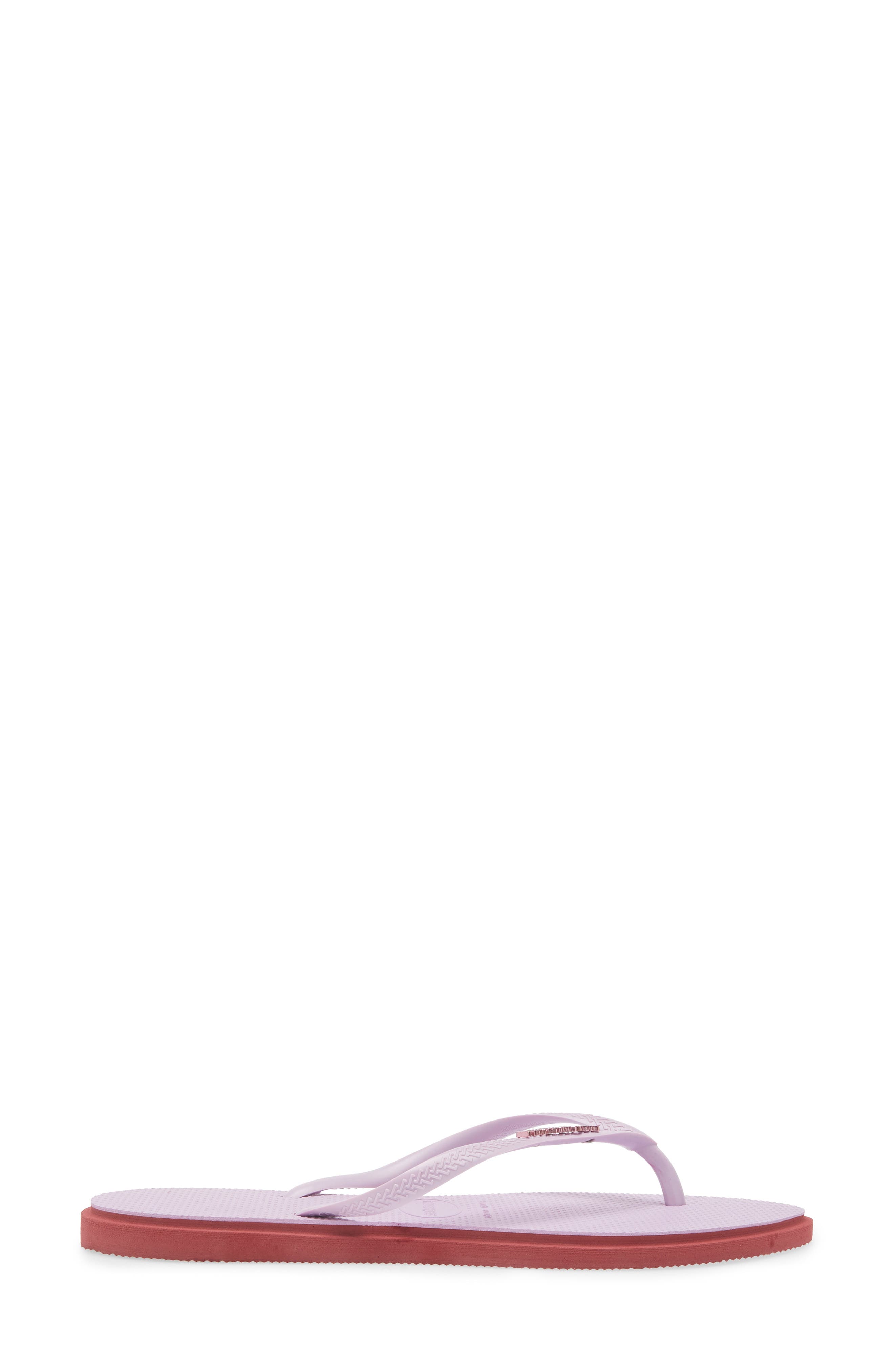 Havaianas Slim Pointed Toe Flip Flop, Alternate, color, Amaranth