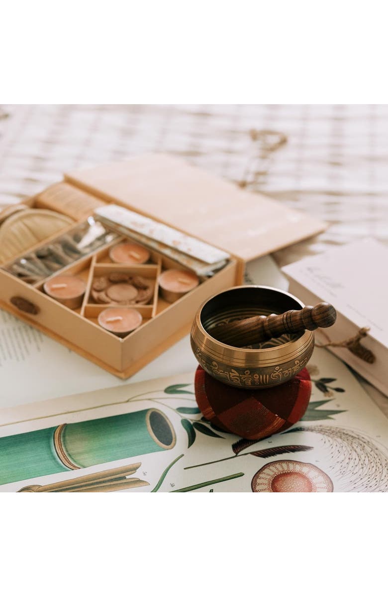 Ten Thousand Villages Calm Wisdom Singing Bowl, Alternate, color, Gold