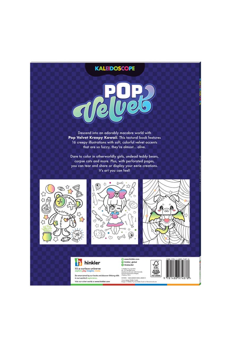 Pop Velvet, Kreepy Kawaii, Creative Coloring, 32 Pages, Alternate, color, Multicolored