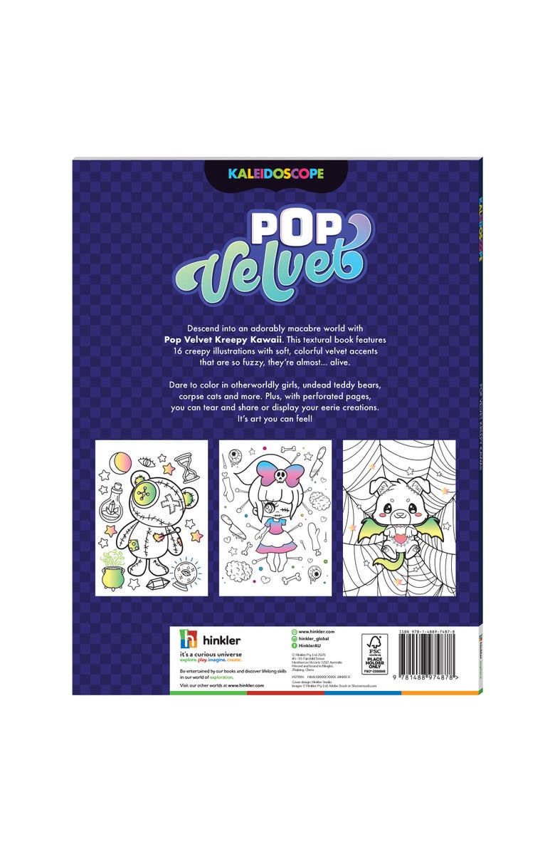 KALEIDOSCOPE Pop Velvet, Kreepy Kawaii, Creative Coloring, 32 Pages, Alternate, color, Multicolored