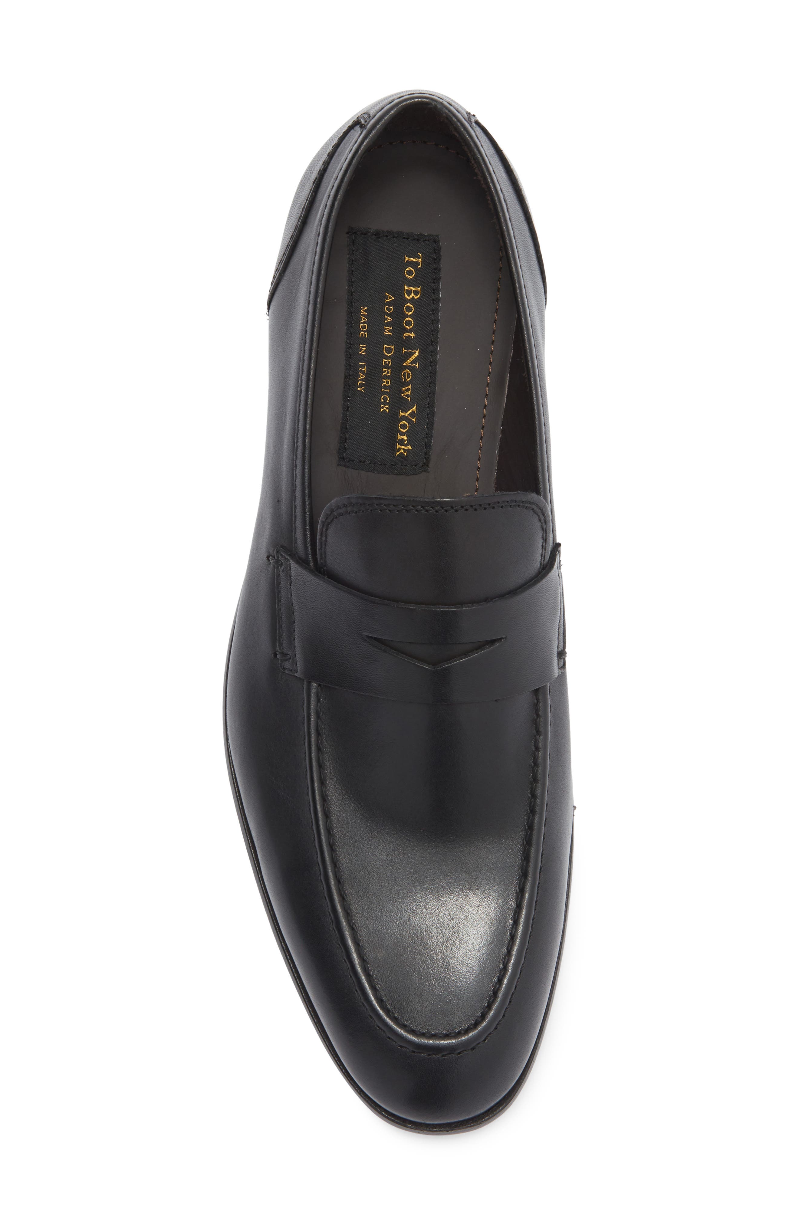 Deville Leather Penny Loafer, Alternate, color, BLACK