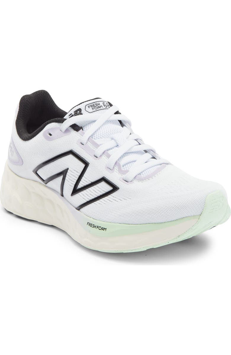 New Balance 680 Running Shoe, Main, color, White/ Grey Matter