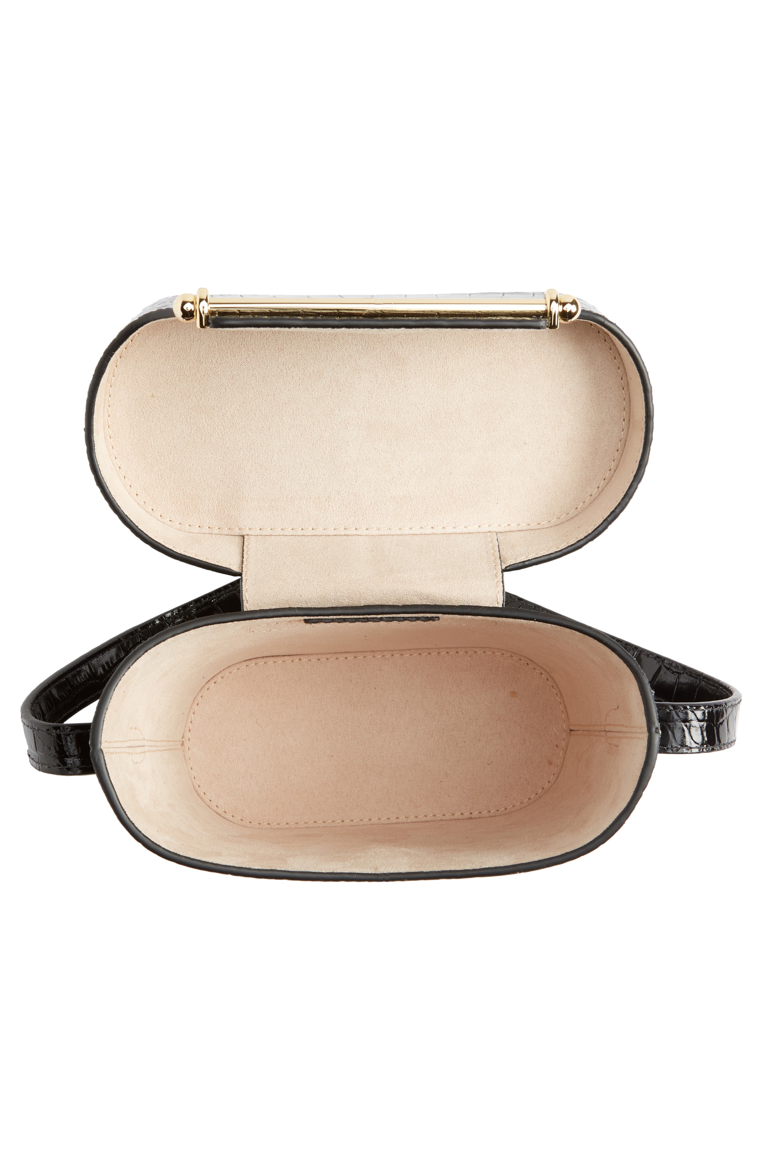 Strathberry Safari Croc Embossed Leather Crossbody Bag, Alternate, color, 