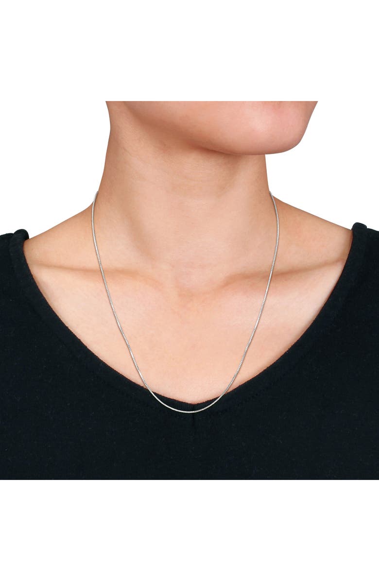 DELMAR Box Link Chain Necklace, 0.80mm, Alternate, color, Silver