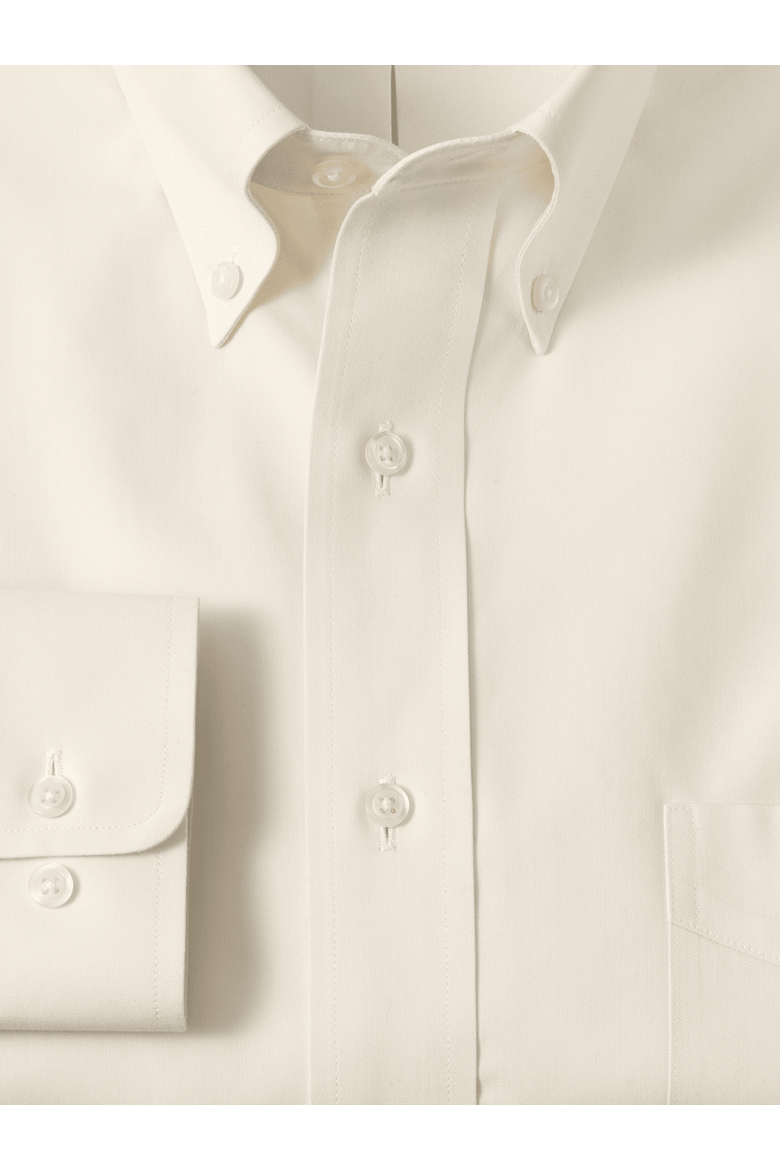 Non-iron Cotton Pinpoint Solid Button Down Collar Dress Shirt, Alternate, color, Ecru