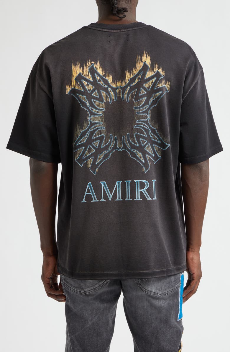 AMIRI MA Quad Flames Oversize Cotton Graphic T-Shirt, Alternate, color, Black