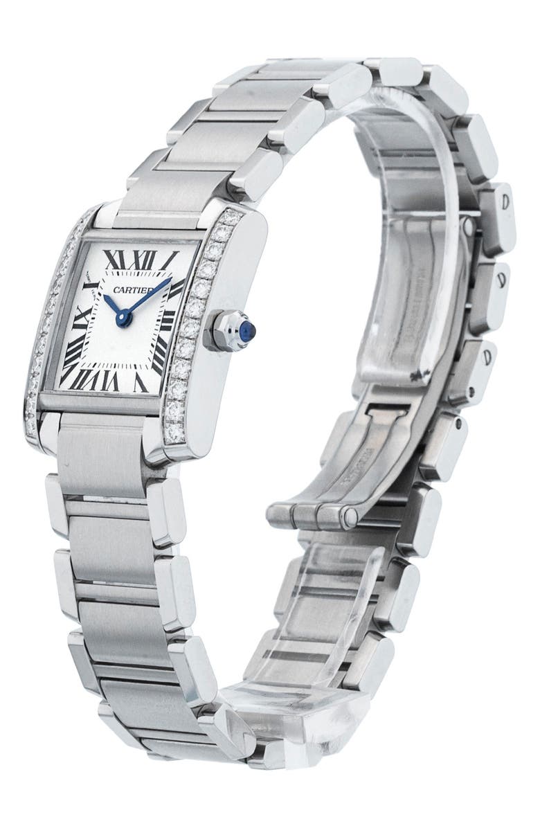 Watchfinder & Co. Cartier Preowned Tank Francaise Diamond Bracelet Watch, 20mm, Alternate, color, 
