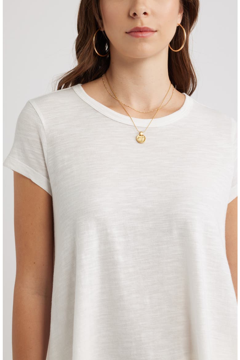 Cotton Blend Swing T-Shirt, Alternate, color, IVORY EGRET