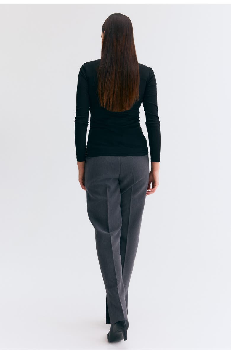 H&M Mama Slit-hem Trousers, Alternate, color, Dark Gray