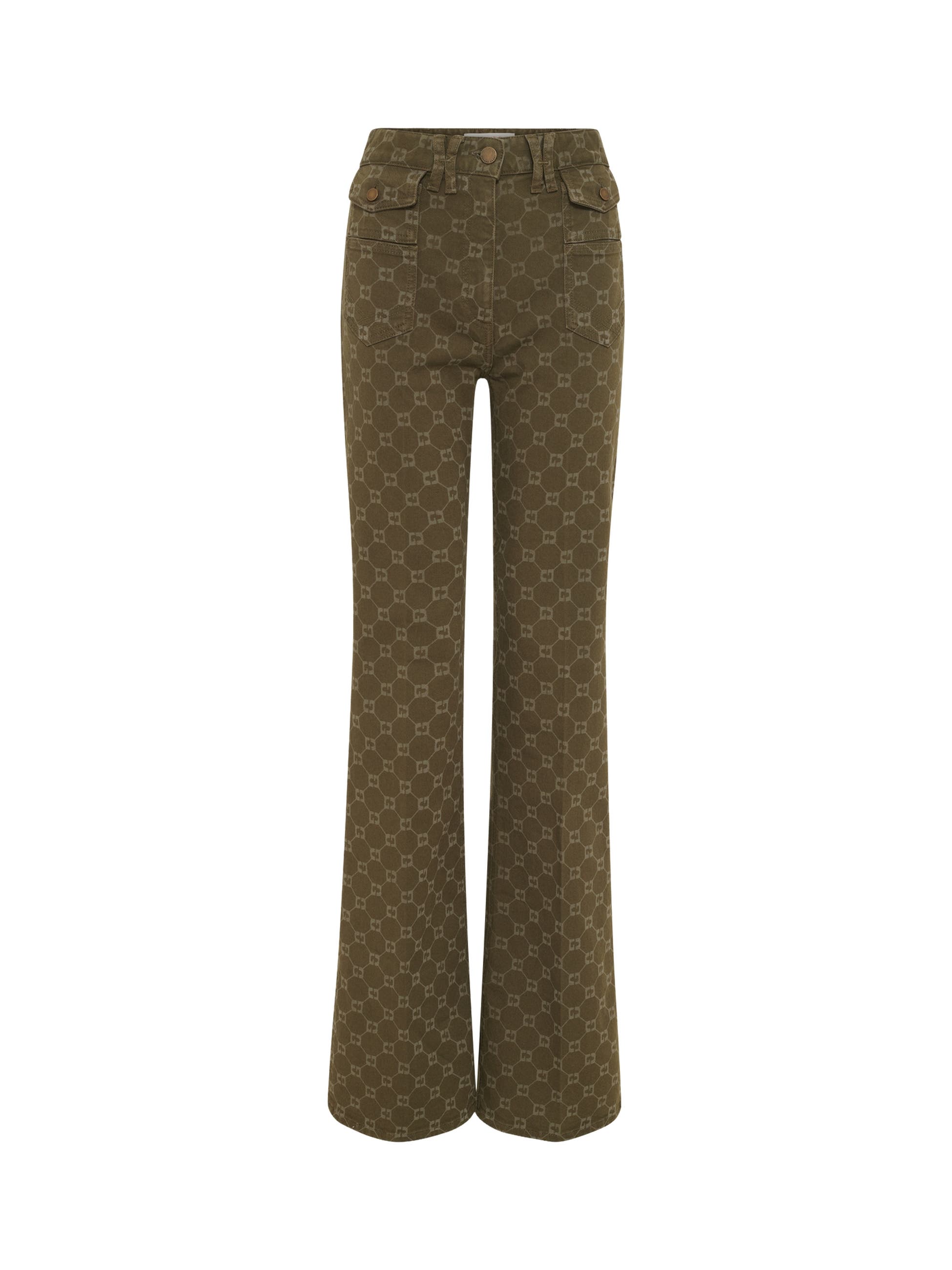 Anna Monogram Print Flared Jeans - image 2