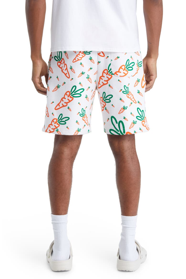 Cotton Graphic Sweat Shorts, Alternate, color, WHITE
