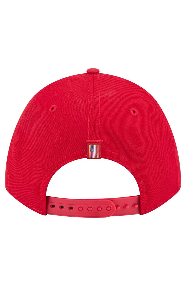 New Era Men's New Era Red Cincinnati Reds American Flag 9FORTY M-Crown A-Frame Adjustable Hat, Alternate, color, Red