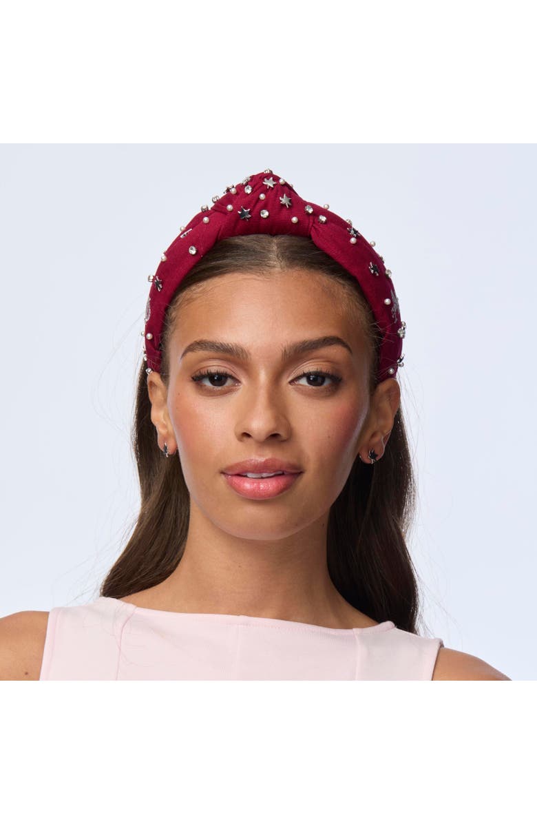 Lele Sadoughi Alpha Phi Knotted Headband, Alternate, color, Wine 600