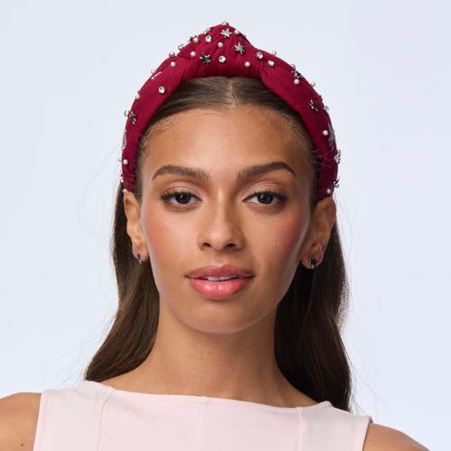 Lele Sadoughi Alpha Phi Knotted Headband In Burgundy