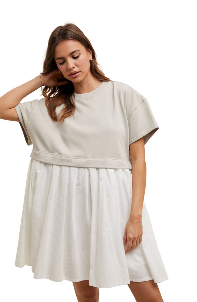 WISHLIST Twofer Minidress, Alternate, color, Stone/ White