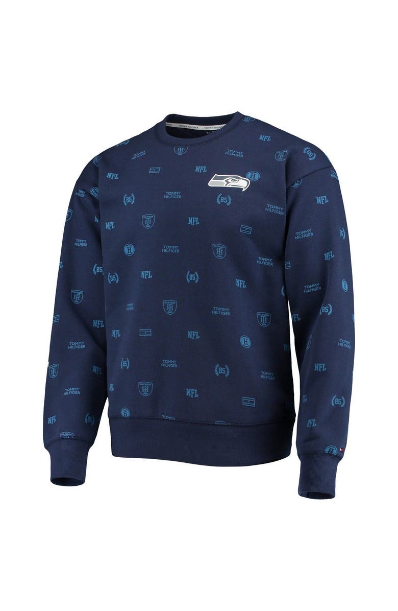 Tommy Hilfiger Men's Tommy Hilfiger College Navy Seattle Seahawks Reid Graphic Pullover Sweatshirt, Alternate, color, Navy