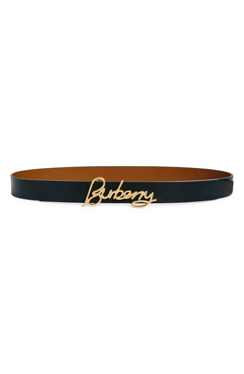 Burberry Signature Reversible Leather Belt In Black