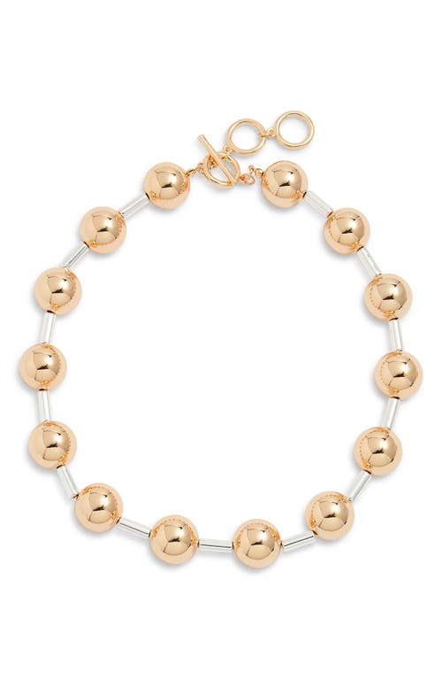 Open Edit Jumbo Bead Collar Necklace In Gold